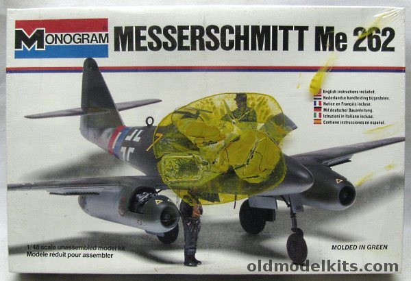 Monogram 1/48 Messerschmitt Me-262 White Box Issue, 5410 plastic model kit